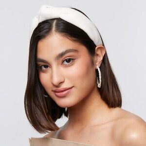 Lele Sadoughi White Linen Headband